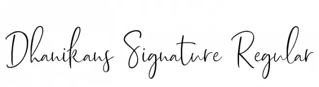 Dhanikans Signature Regular  नि: शुल्क फ़ॉन्ट्स डाउनलोड