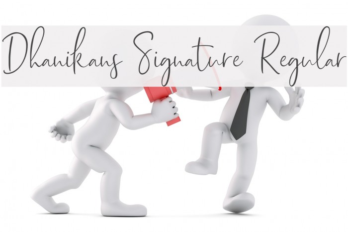 Dhanikans Signature Regular Font examples