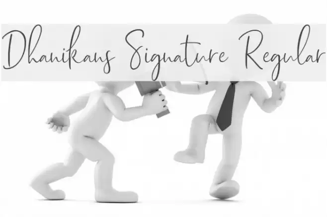 Dhanikans Signature Regular Font examples