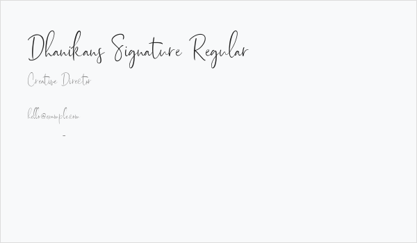 Dhanikans Signature Regular Business Card