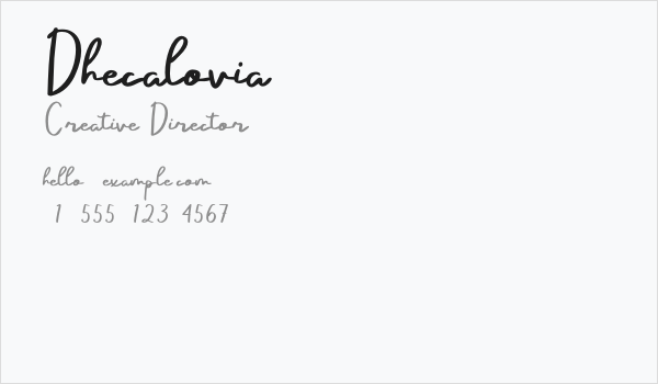 Dhecalovia Business Card