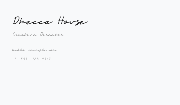 Dhecca House Business Card