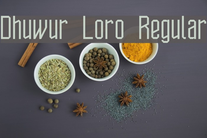 Dhuwur Loro Regular Font examples