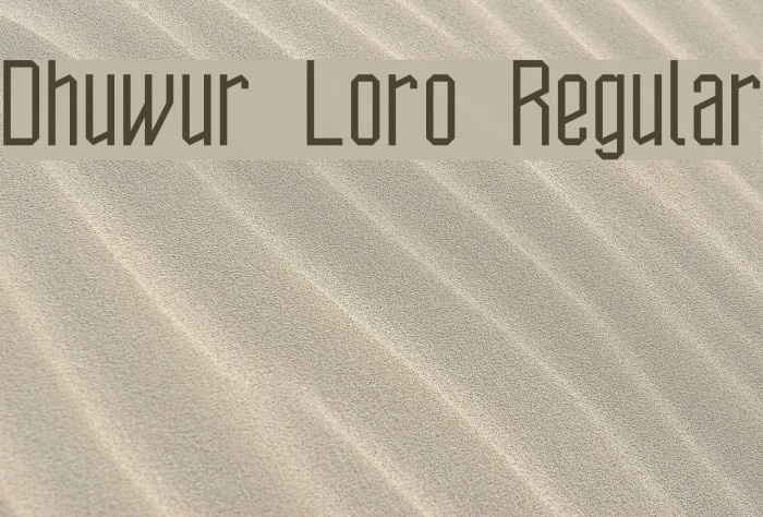 Dhuwur Loro Regular Font examples