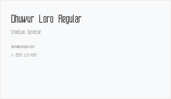 Dhuwur Loro Regular Business Card