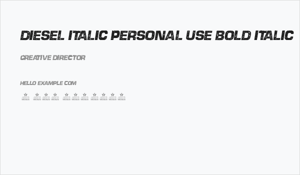 DIESEL ITALIC PERSONAL USE Bold Italic Business Card