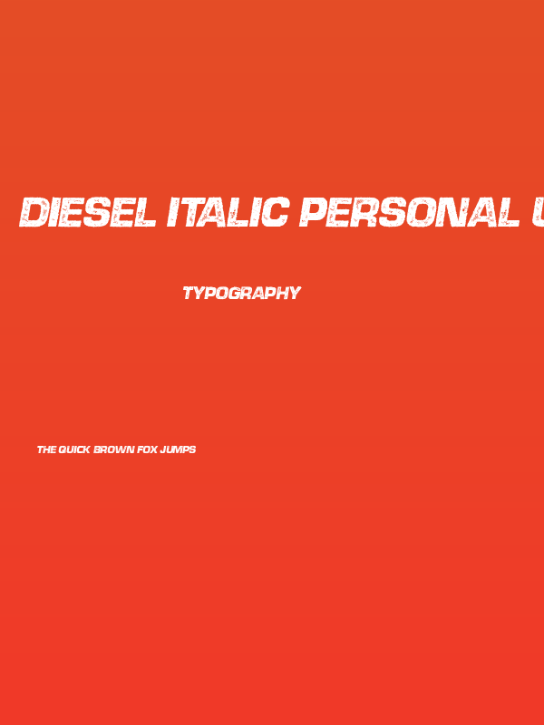DIESEL ITALIC PERSONAL USE Bold Italic Poster