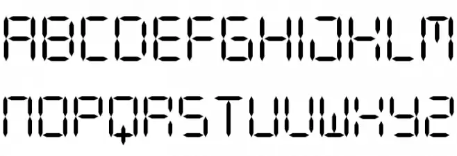 DIGIT LCD Regular Font LOWERCASE