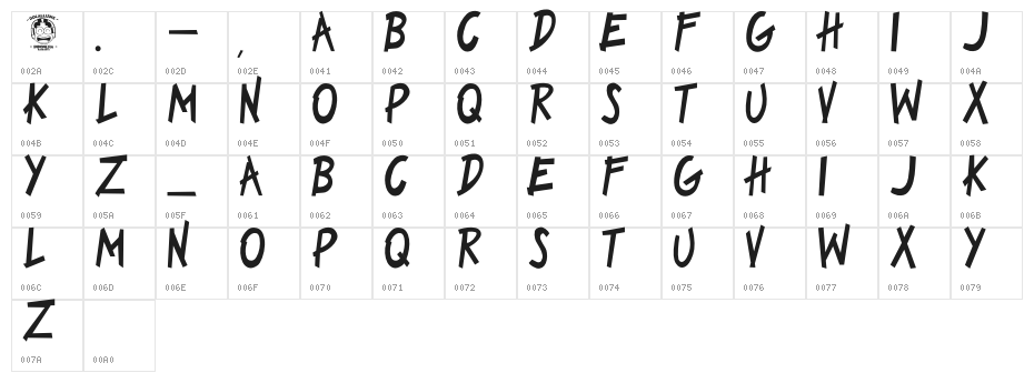 DILOVE Character Map