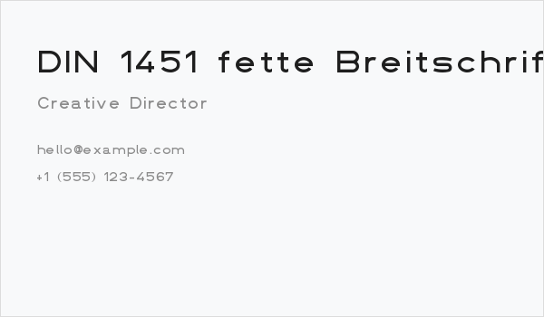 DIN 1451 fette Breitschrift 1936 Business Card