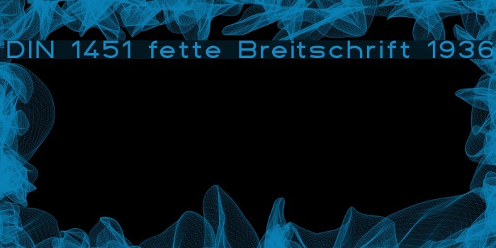 DIN 1451 fette Breitschrift 1936 Font examples