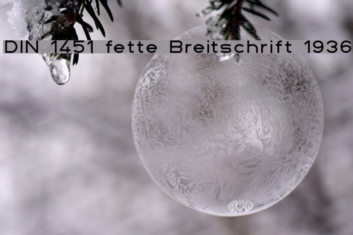 DIN 1451 fette Breitschrift 1936 Font examples