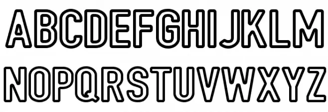 DIN Rundschrift Breit Kontur 字体 大写