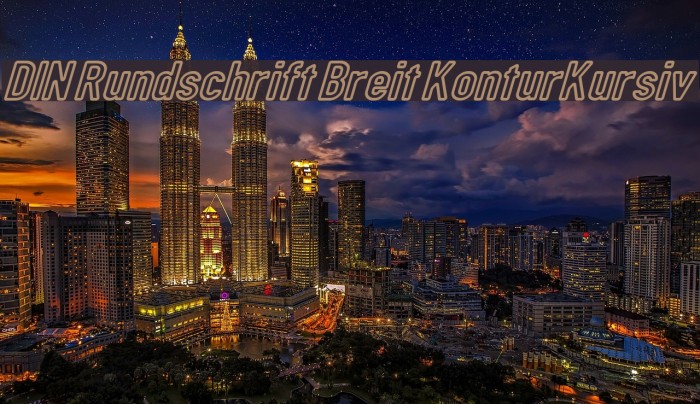 DIN Rundschrift Breit KonturKursiv Font examples