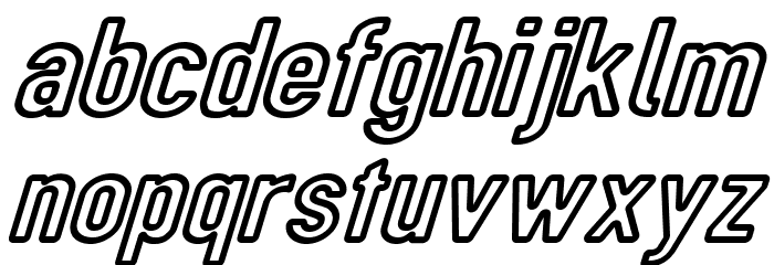 DIN Rundschrift Breit KonturKursiv Font LOWERCASE
