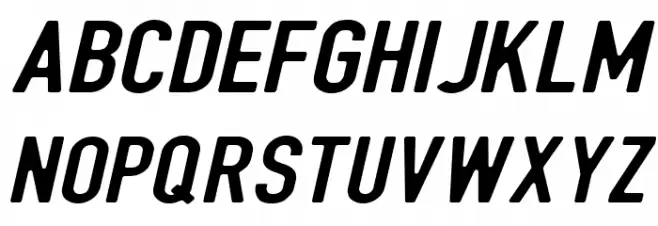 DIN Rundschrift BreitKursiv Caratteri MAIUSCOLE