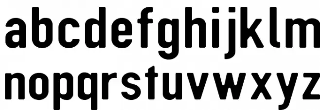 DIN Rundschrift Breit Caratteri MINUSCOLO
