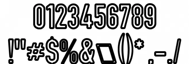 DIN Rundschrift Eng Kontur Font OTHER CHARS