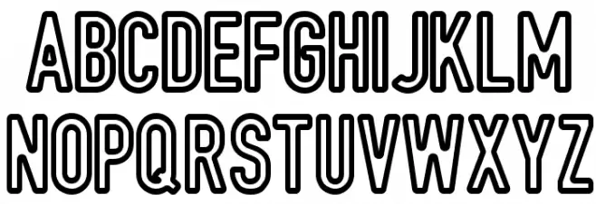 DIN Rundschrift Eng Kontur Schriftart Groß