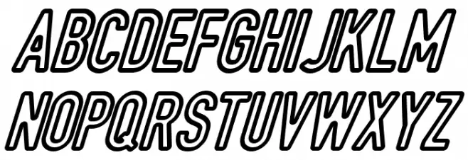 DIN Rundschrift Eng KonturKursiv フォント 大文字