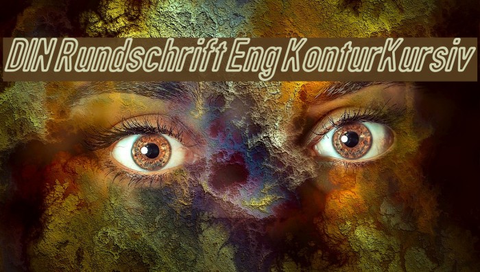 DIN Rundschrift Eng KonturKursiv Font examples