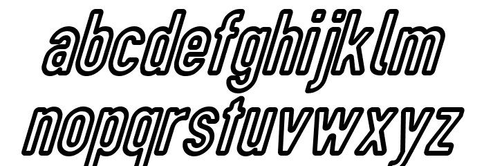 DIN Rundschrift Eng KonturKursiv Font LOWERCASE