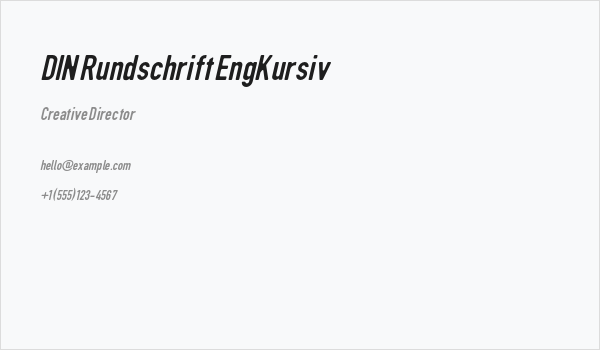 DIN Rundschrift EngKursiv Business Card