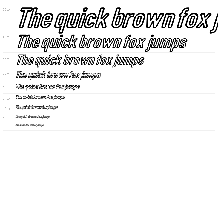 DIN Rundschrift Mittel KonturKursiv Waterfall