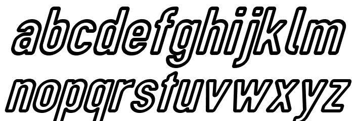 DIN Rundschrift Mittel KonturKursiv Font LOWERCASE