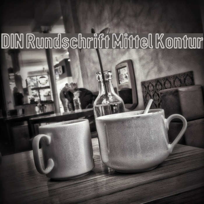 DIN Rundschrift Mittel Kontur Font examples