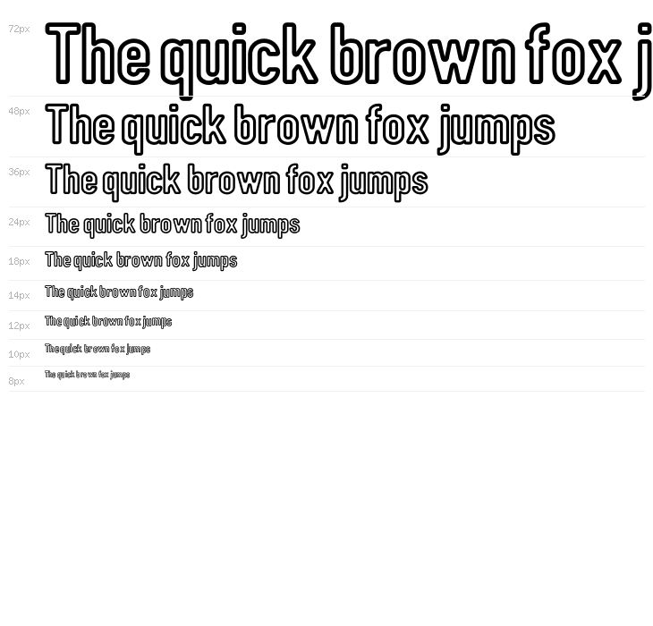 DIN Rundschrift Mittel Kontur Waterfall