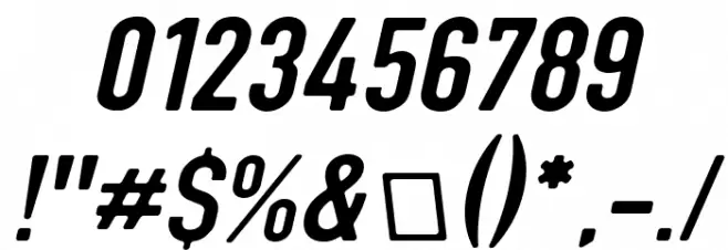 DIN Rundschrift MittelKursiv Font OTHER CHARS