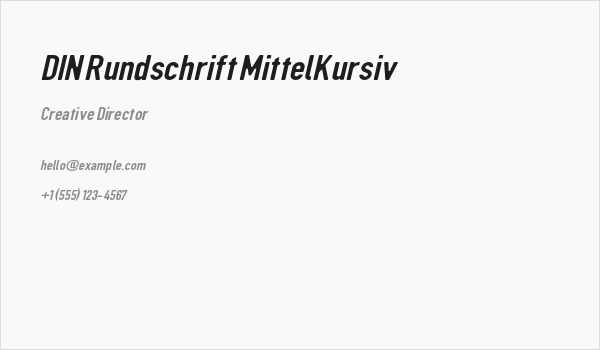 DIN Rundschrift MittelKursiv Business Card
