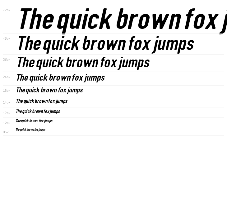 DIN Rundschrift MittelKursiv Waterfall