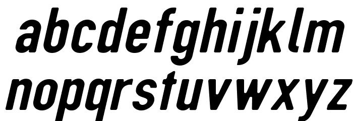 DIN Rundschrift MittelKursiv Font LOWERCASE