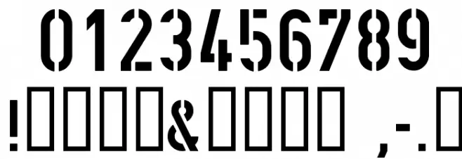 DIN Schablonierschrift Font OTHER CHARS