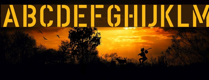DIN Schablonierschrift Font examples