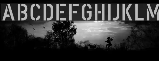 DIN Schablonierschrift Font examples