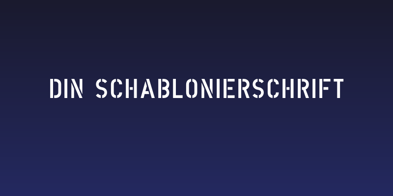 DIN Schablonierschrift Social Header