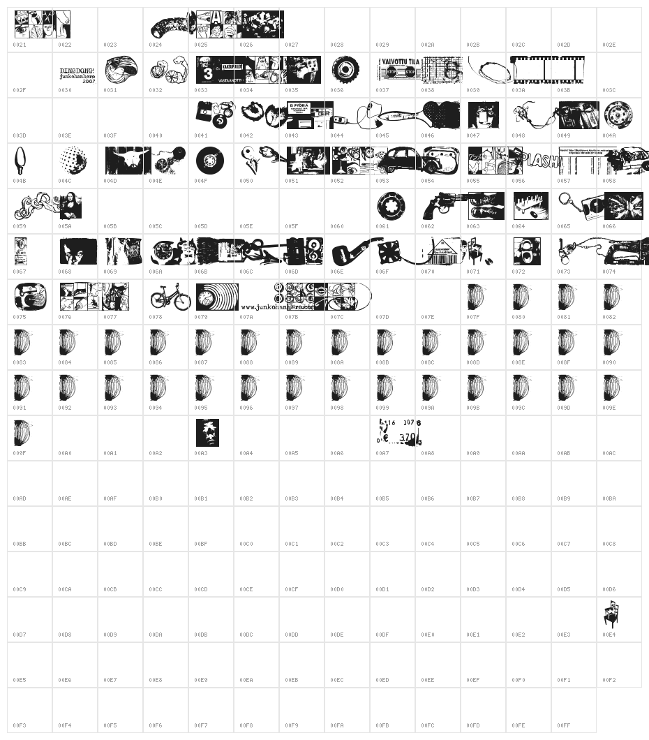 DINGDONG Character Map