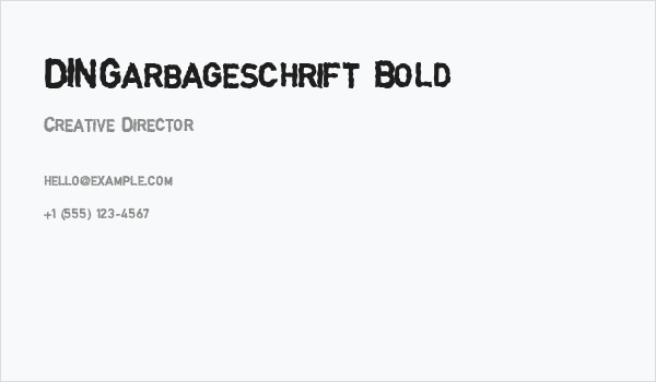 DINGarbageschrift Bold Business Card