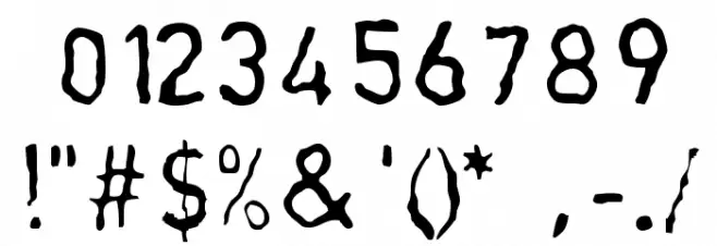 DINGarbageschrift Thin Font OTHER CHARS