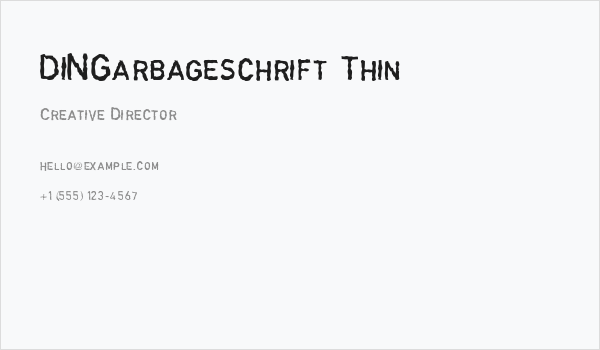 DINGarbageschrift Thin Business Card