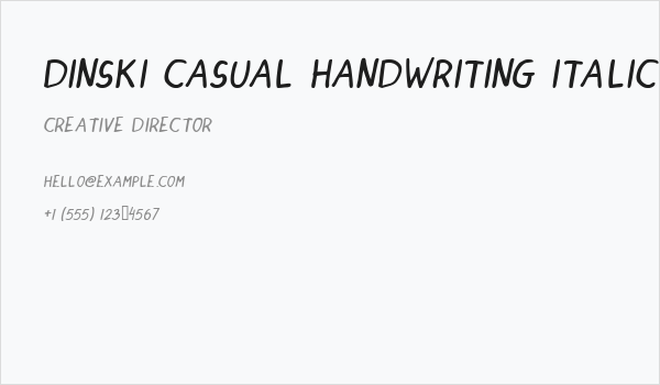 DINSKI CASUAL HANDWRITING Italic Business Card