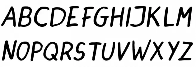 DINSKI CASUAL HANDWRITING Italic Font LOWERCASE