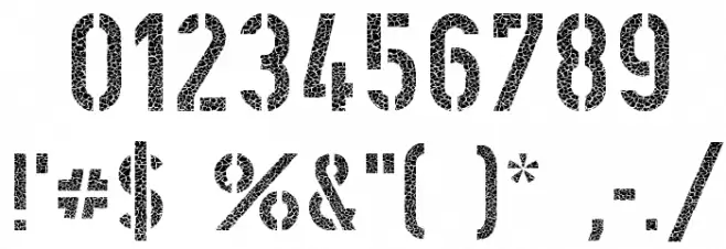 DINSchablonierschriftCracked Font OTHER CHARS