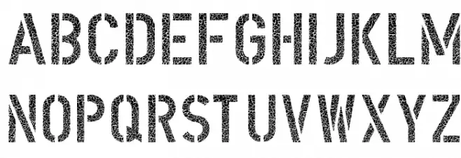 DINSchablonierschriftCracked Schriftart Groß