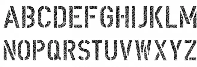 DINSchablonierschriftCracked Caratteri MINUSCOLO