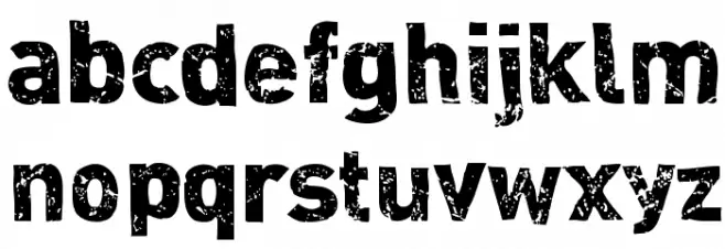 DINk Schriftart Kleinbuchstaben