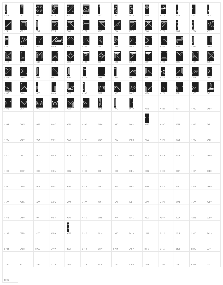 DIRECTION-Hollow-Inverse Character Map